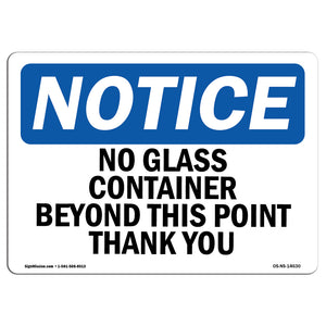 No Glass Containers Beyond This Point Thank You