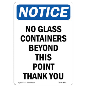 No Glass Containers Beyond This Point Thank You