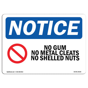 No Gum No Metal Cleats No Shelled Nuts