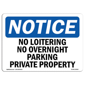 No Loitering No Overnight Parking Private Property