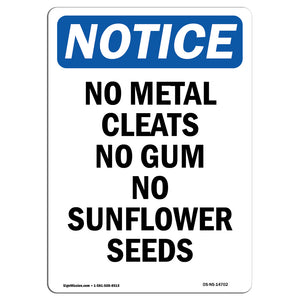 No Metal Cleats No Gum No Sunflower Seeds