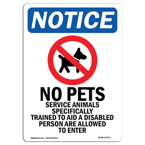 No Pets Service Animals