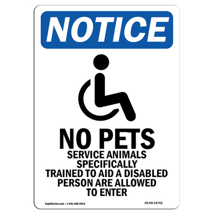 No Pets Service Animals