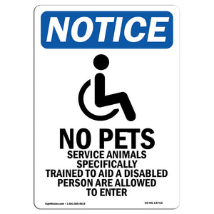 No Pets Service Animals