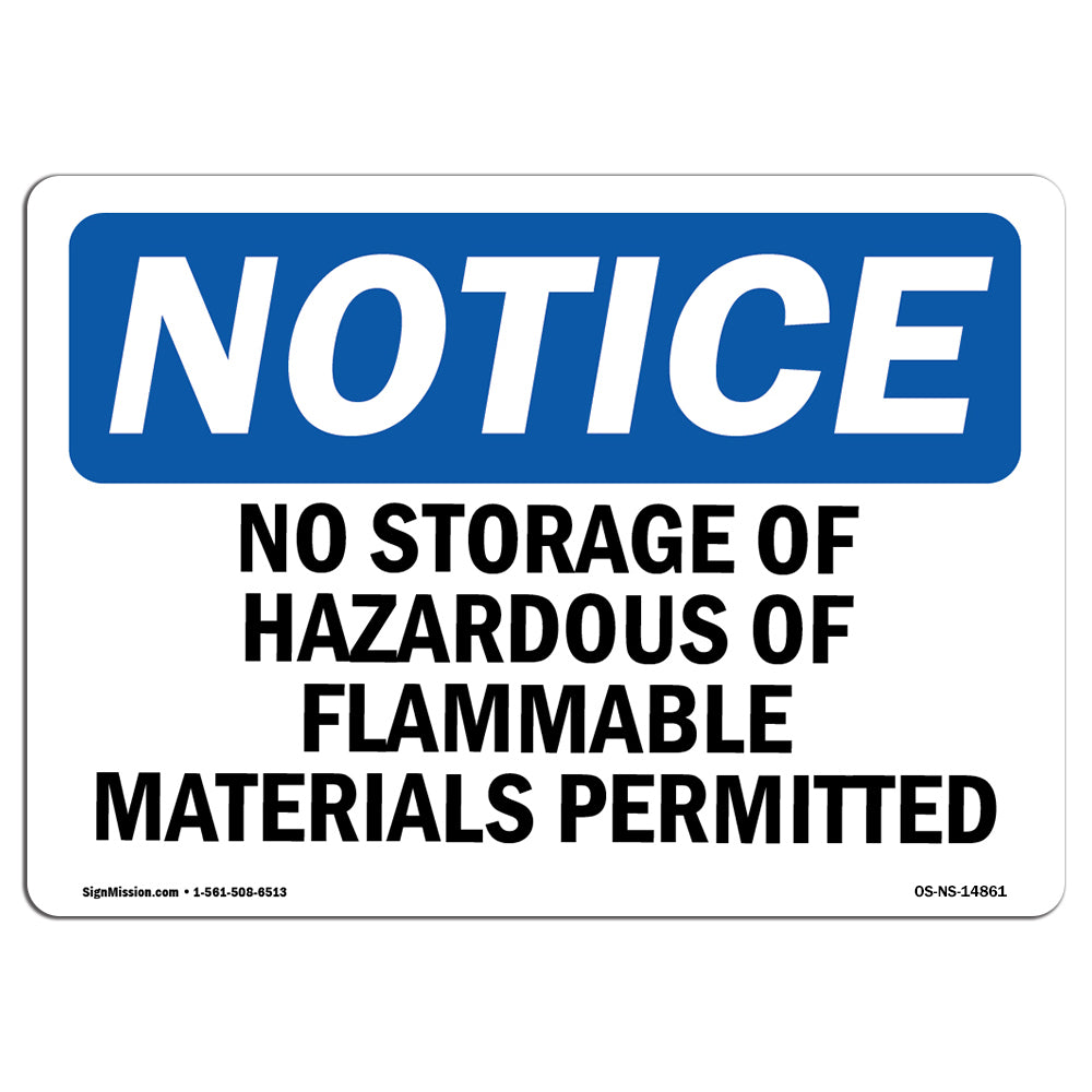 No Storage Of Hazardous Or Flammable Materials