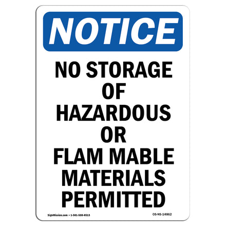 No Storage Of Hazardous Or Flammable Materials