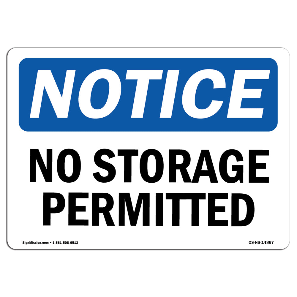 No Storage Permitted
