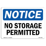 No Storage Permitted