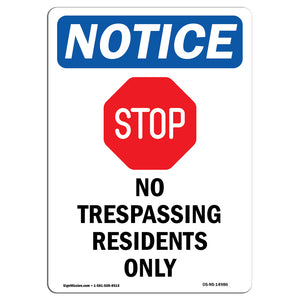 No Trespassing Residents Only