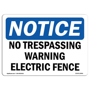 No Trespassing Warning Electric Fence