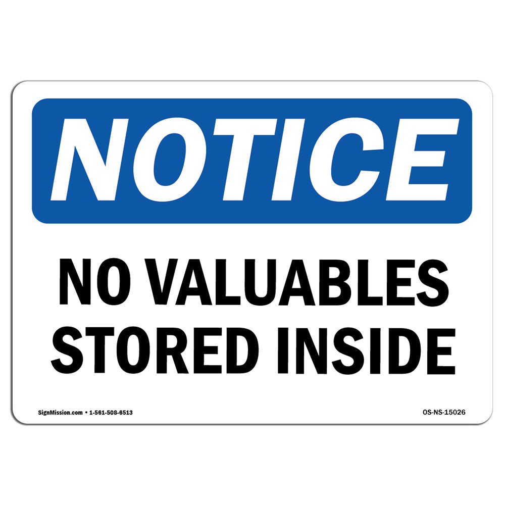 No Valuables Stored Inside