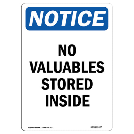 No Valuables Stored Inside