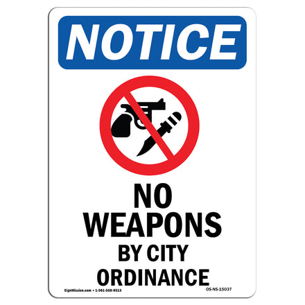 No Weapons By City Ordinance