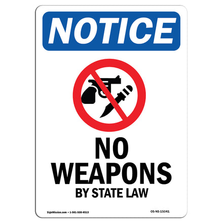 No Weapons By State Law