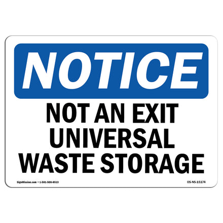 Not An Exit Universal Waste Storage