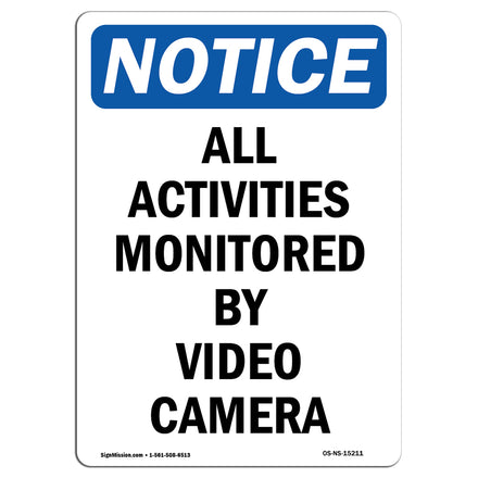 NOTICE All Activities Monitored By Video Camera