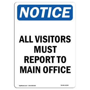 NOTICE All Visitors Must Report To Main Office