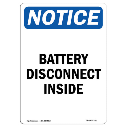 NOTICE Battery Disconnect Inside