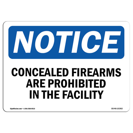 NOTICE Concealed Firearms Are Prohibited