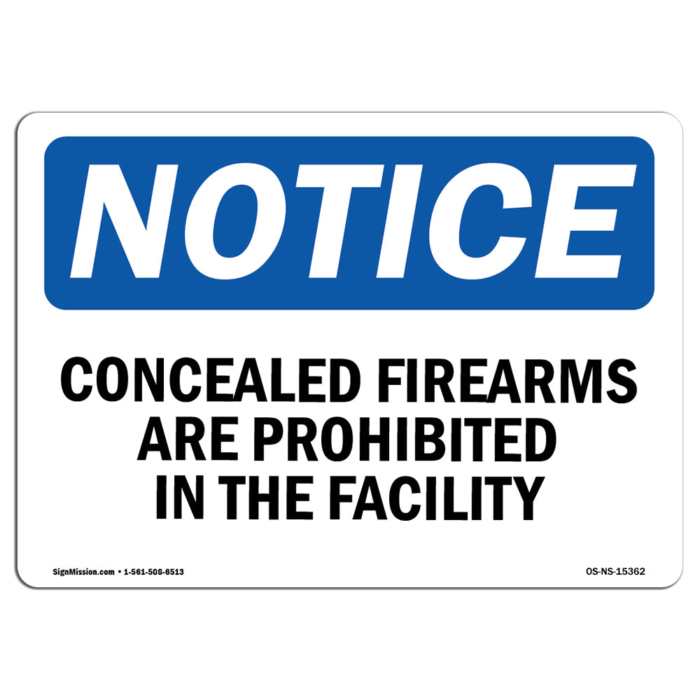 NOTICE Concealed Firearms Are Prohibited