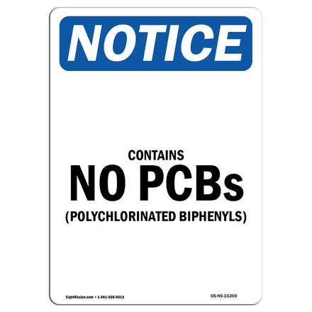 NOTICE Contains No PCBs Polychlorinated Biphenyls