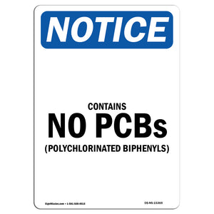 NOTICE Contains No PCBs Polychlorinated Biphenyls