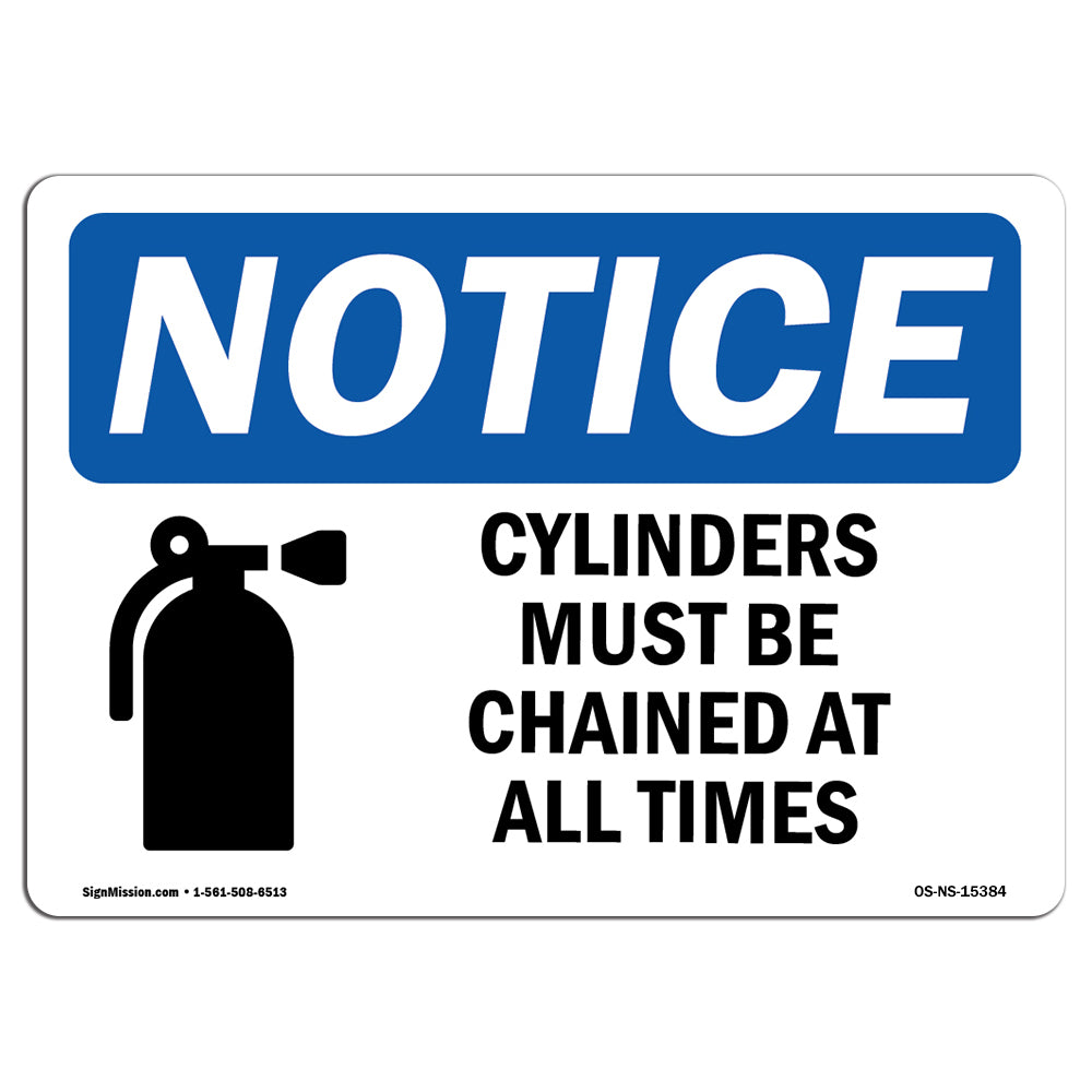 NOTICE Cylinders Must Be Chained At All Times