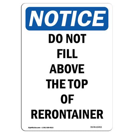 NOTICE Do Not Fill Above The Top Of Container