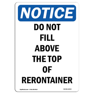 NOTICE Do Not Fill Above The Top Of Container