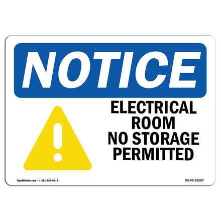 NOTICE Electrical Room No Storage Permitted