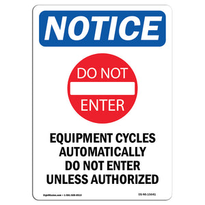 NOTICE Equipment Cycles Automatically