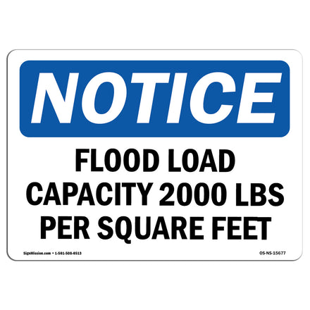 NOTICE Floor Load Capacity 2000 Lbs Per