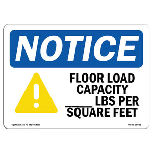 NOTICE Floor Load Capacity Per Square Foot