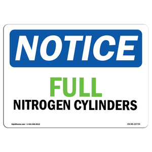 NOTICE Full Nitrogen Cylinders