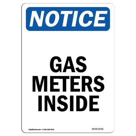 NOTICE Gas Meters Inside