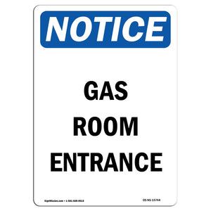 NOTICE Gas Room Entrance