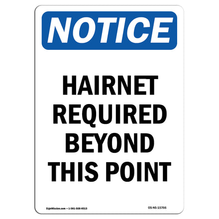 Notice Hairnet Required Beyond