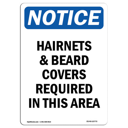 NOTICE Hairnets And Beard Covers Required