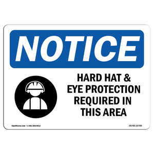 NOTICE Hard Hat Eye Protection Required