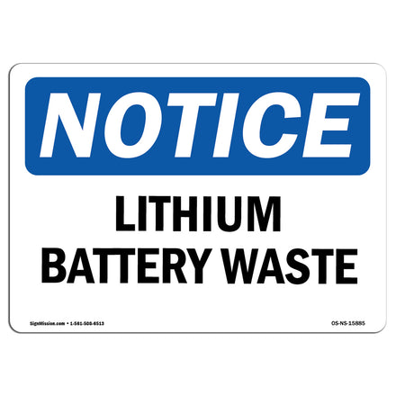 NOTICE Lithium Battery Waste