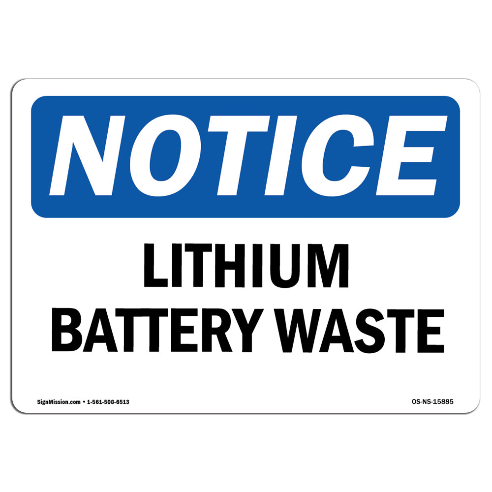 NOTICE Lithium Battery Waste