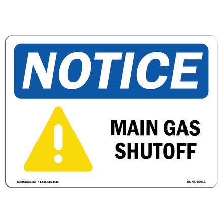 NOTICE Main Gas Shutoff