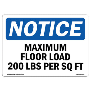 NOTICE Maximum Floor Loading 200 Lbs Per Sq Ft