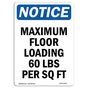 NOTICE Maximum Floor Loading 60 Lbs Per Sq Ft