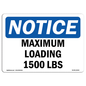 NOTICE Maximum Loading 1500 Lbs