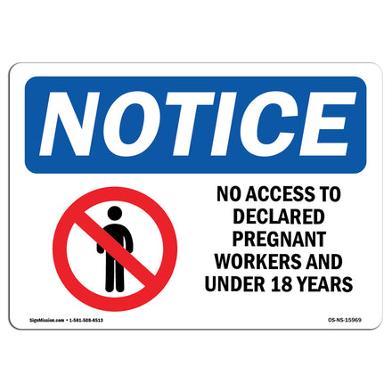 NOTICE No Access To Pregnant Under 18 Years