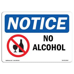 NOTICE No Alcohol