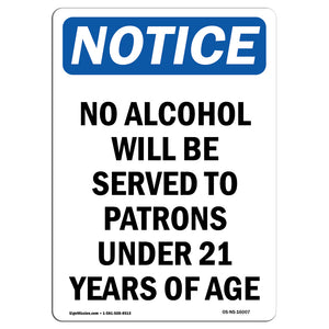 NOTICE No Alcohol Will Be Served