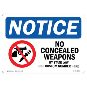 NOTICE No Concealed Weapons