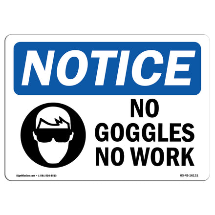 NOTICE No Goggles No Work